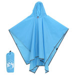 VIDAXL Poncho de pluie avec capuche design 2 en 1 bleu 223x145 cm