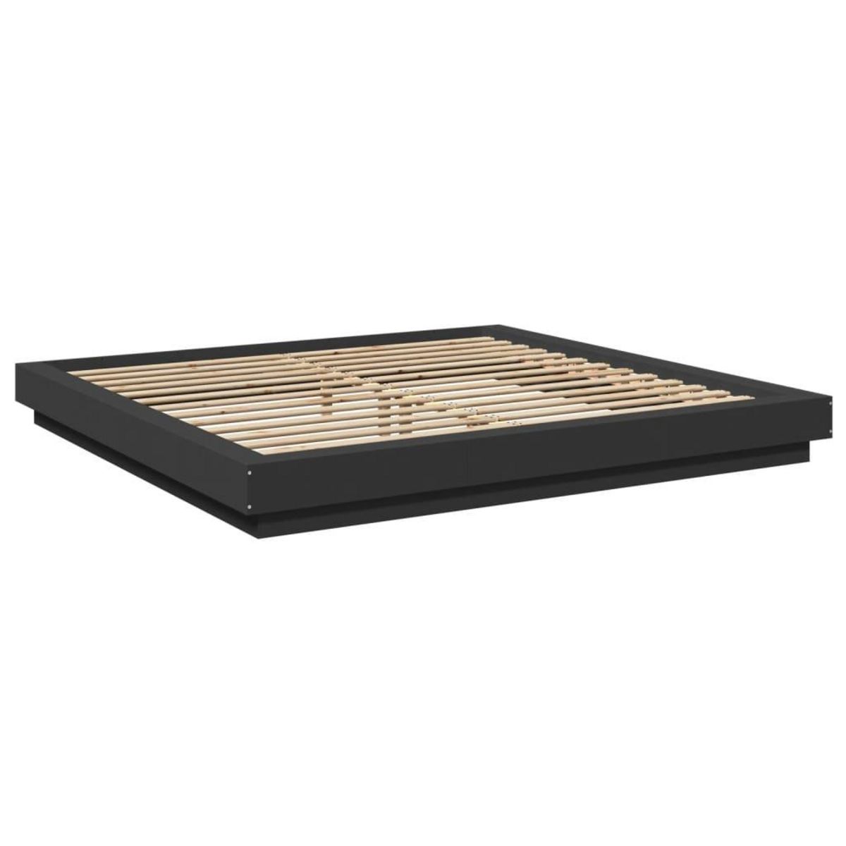 VIDAXL Cadre de lit avec lumieres LED sans matelas noir 200x200 cm