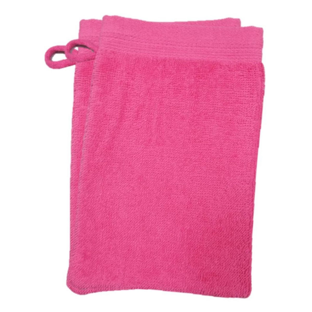 ACTUEL Lot de 2 gants de toilette unis en coton bouclé 360 gr/m2