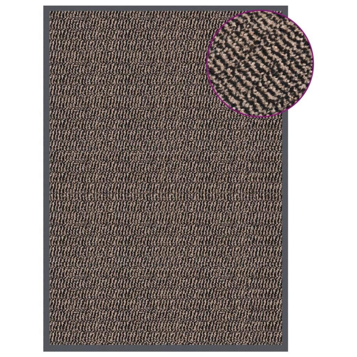VIDAXL Paillasson touffete 60x90 cm Marron fonce