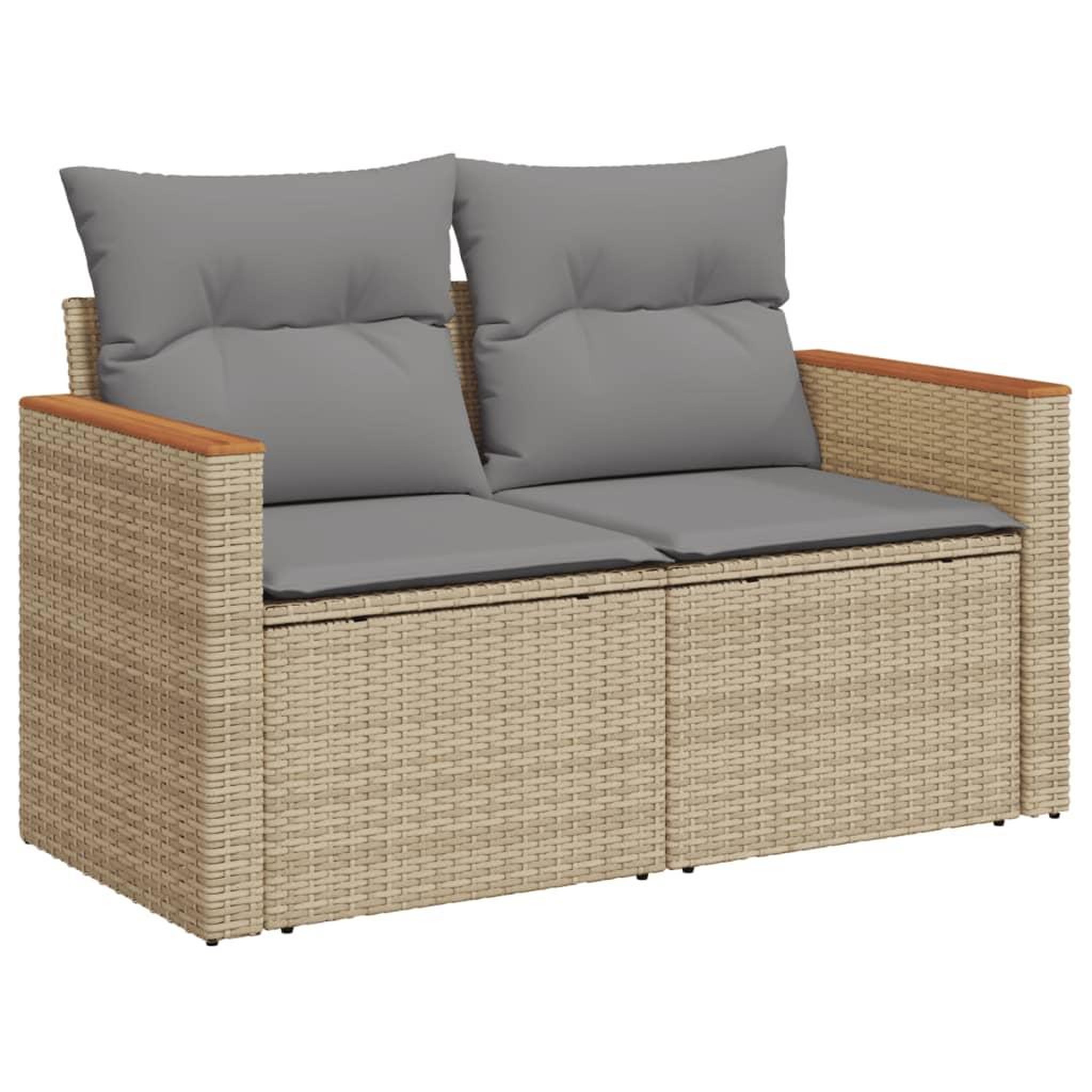 Voir la diapositive 4 : VIDAXL Salon de jardin avec coussins 8pcs melange beige resine tressee