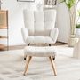 Voir la diapositive 3 : MERAX Rocking-chair Fauteuil à Bascule Avec 1 Repose-pieds Blanc