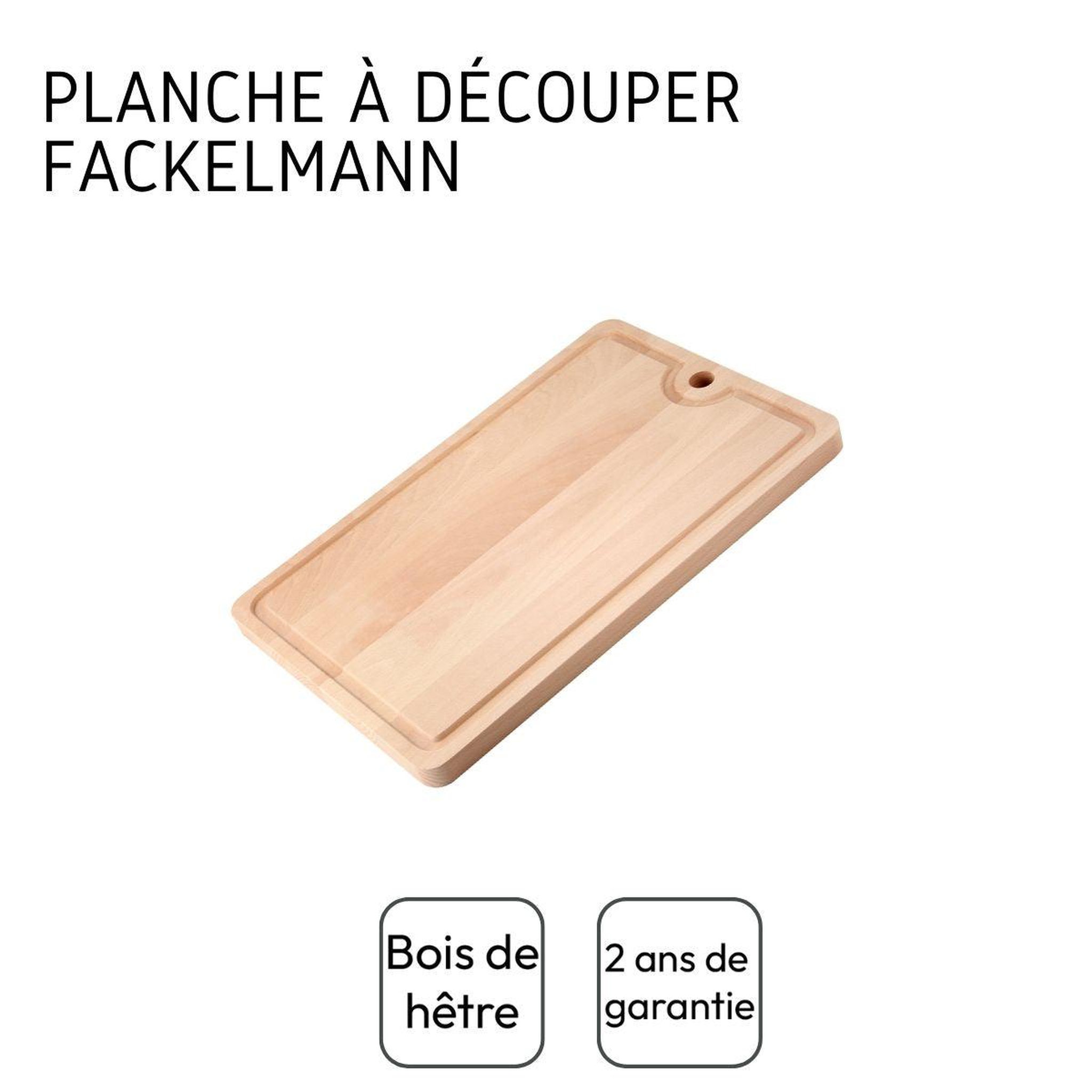 Voir la diapositive 4 : Fackelmann Planche à découper en bois avec récupérateur de jus 40 x 26 cm fackelmann wood edition
