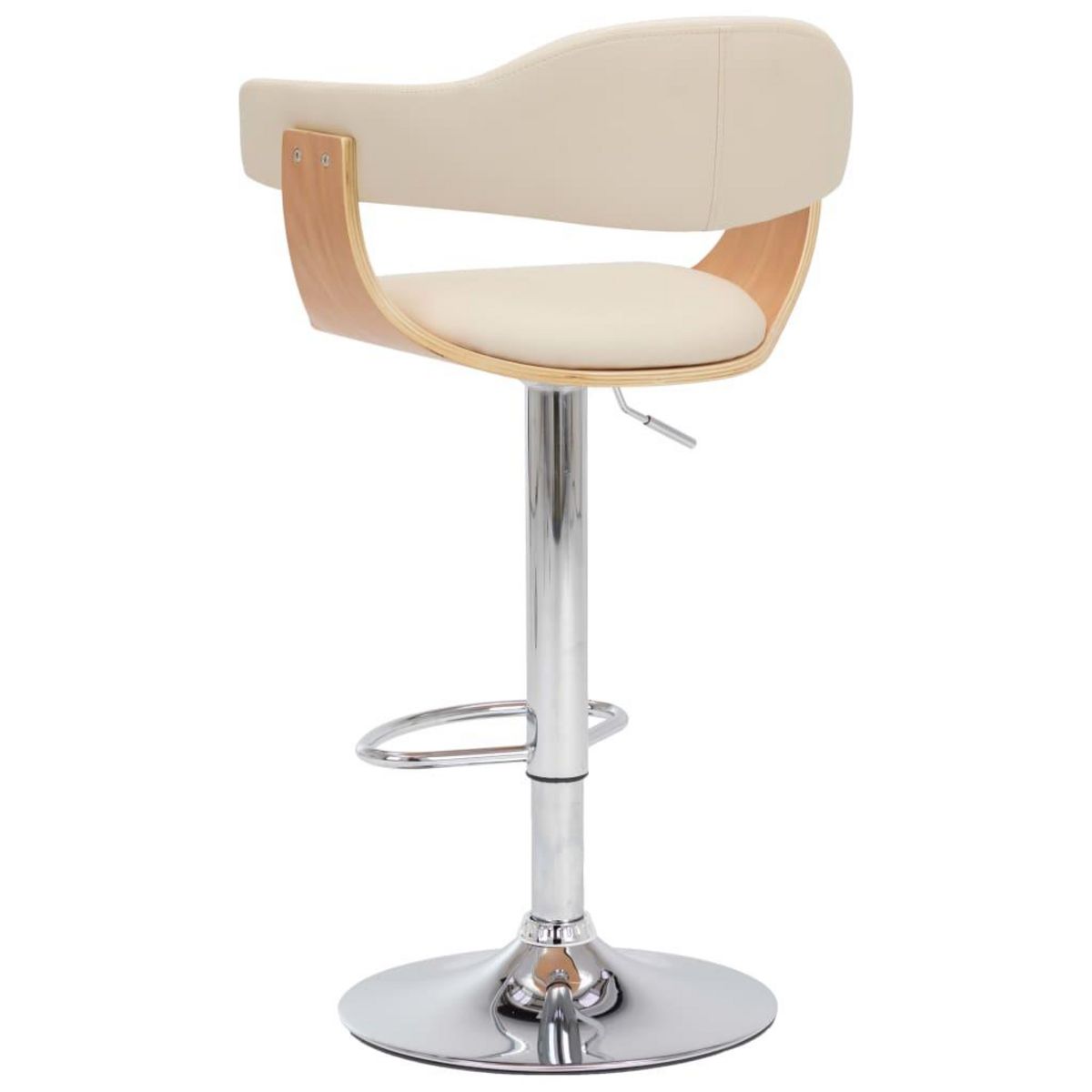 VIDAXL Tabourets de bar lot de 2 creme bois courbe et similicuir