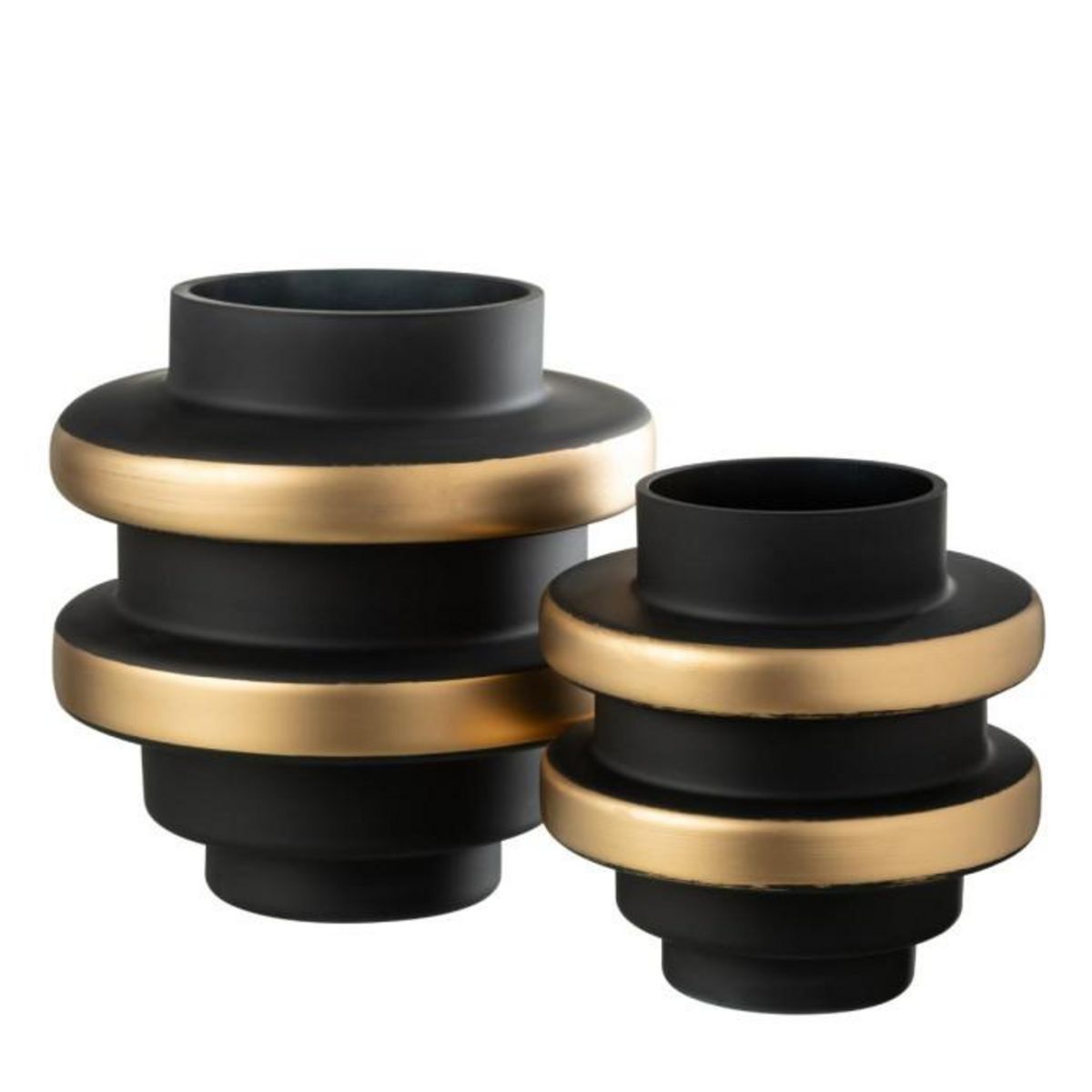 Paris Prix Vase Design en Verre  Kyle  24cm Noir & Or