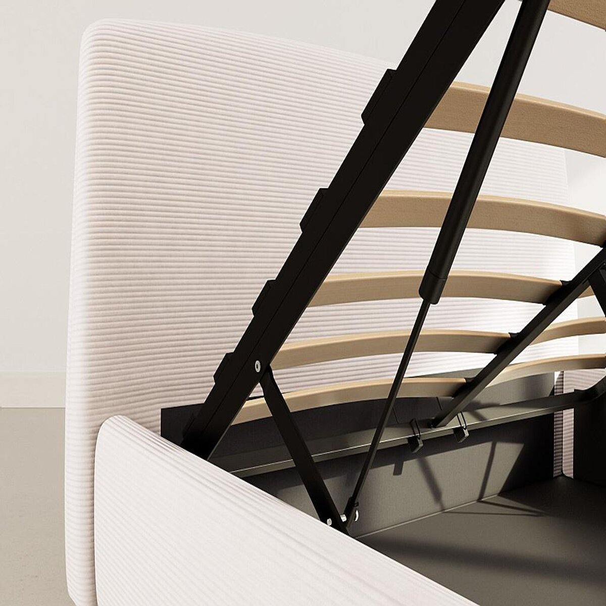 BEST MOBILIER Juliette - lit coffre - 160x200 cm - en velours côtelé