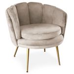 Paris Prix Fauteuil Arrondi en Velours  Dabren  80cm Taupe