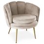 Voir la diapositive 1 : Paris Prix Fauteuil Arrondi en Velours  Dabren  80cm Taupe