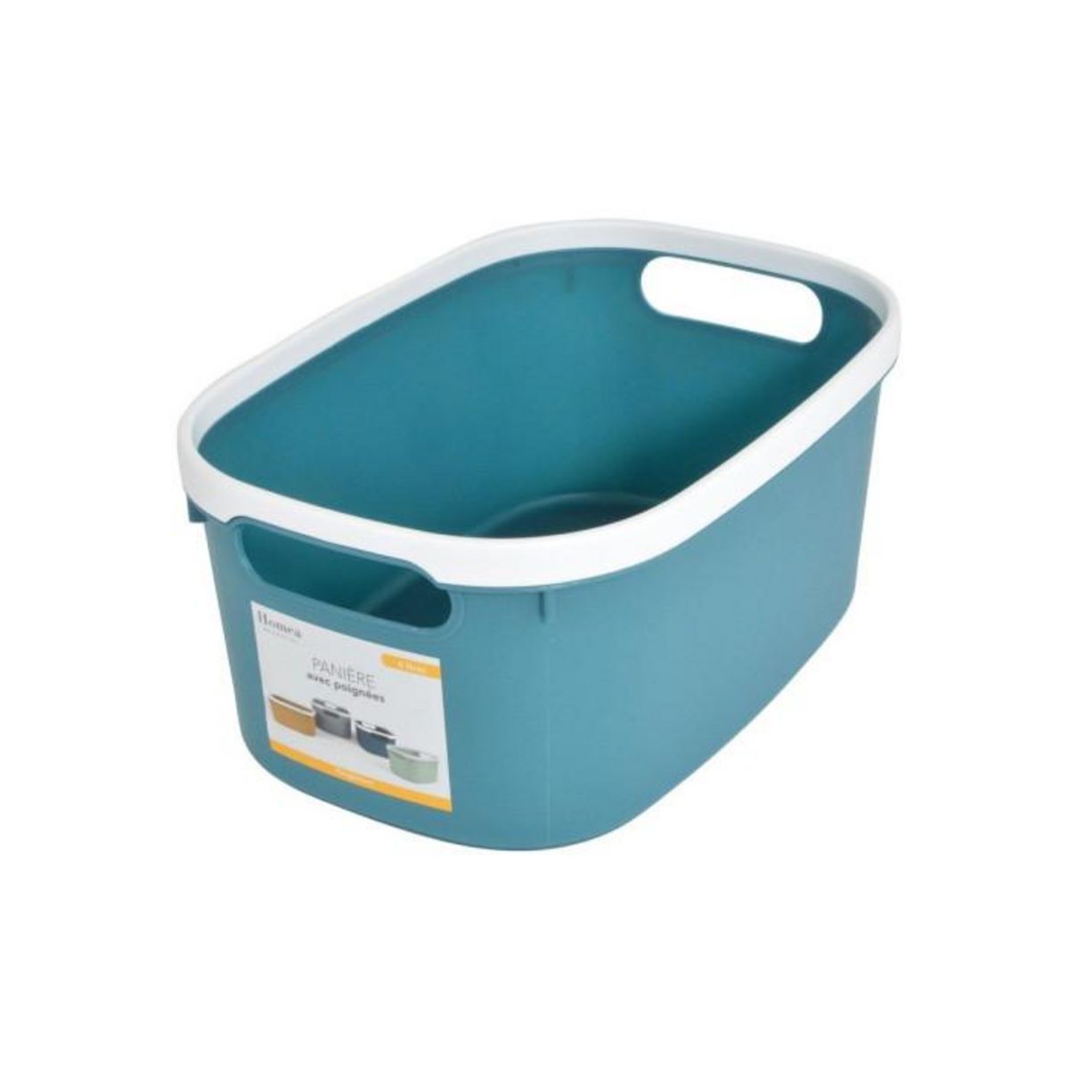 Paris Prix Panière de Rangement Bicolore  Poignées  30cm Emeraude