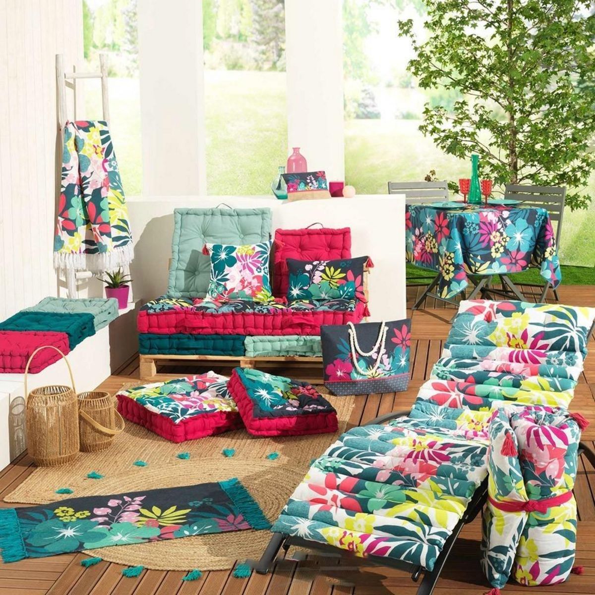 Douceur d'Intérieur Tapis rectangle à franges 50x80 Hawai coton