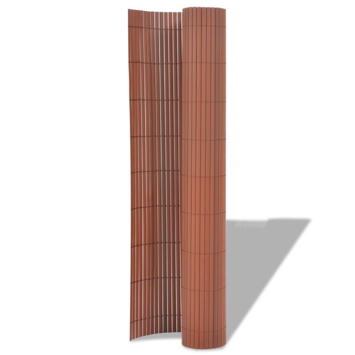 VIDAXL Cloture de jardin Double face PVC 90 x 300 cm Marron