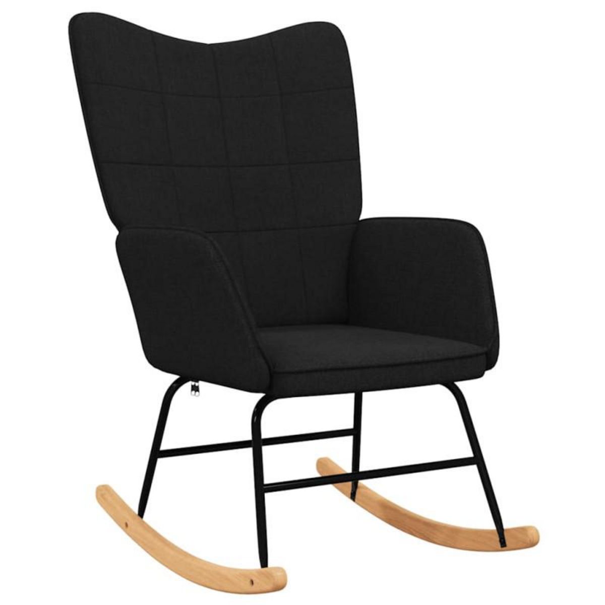 VIDAXL Chaise à bascule Noir Tissu