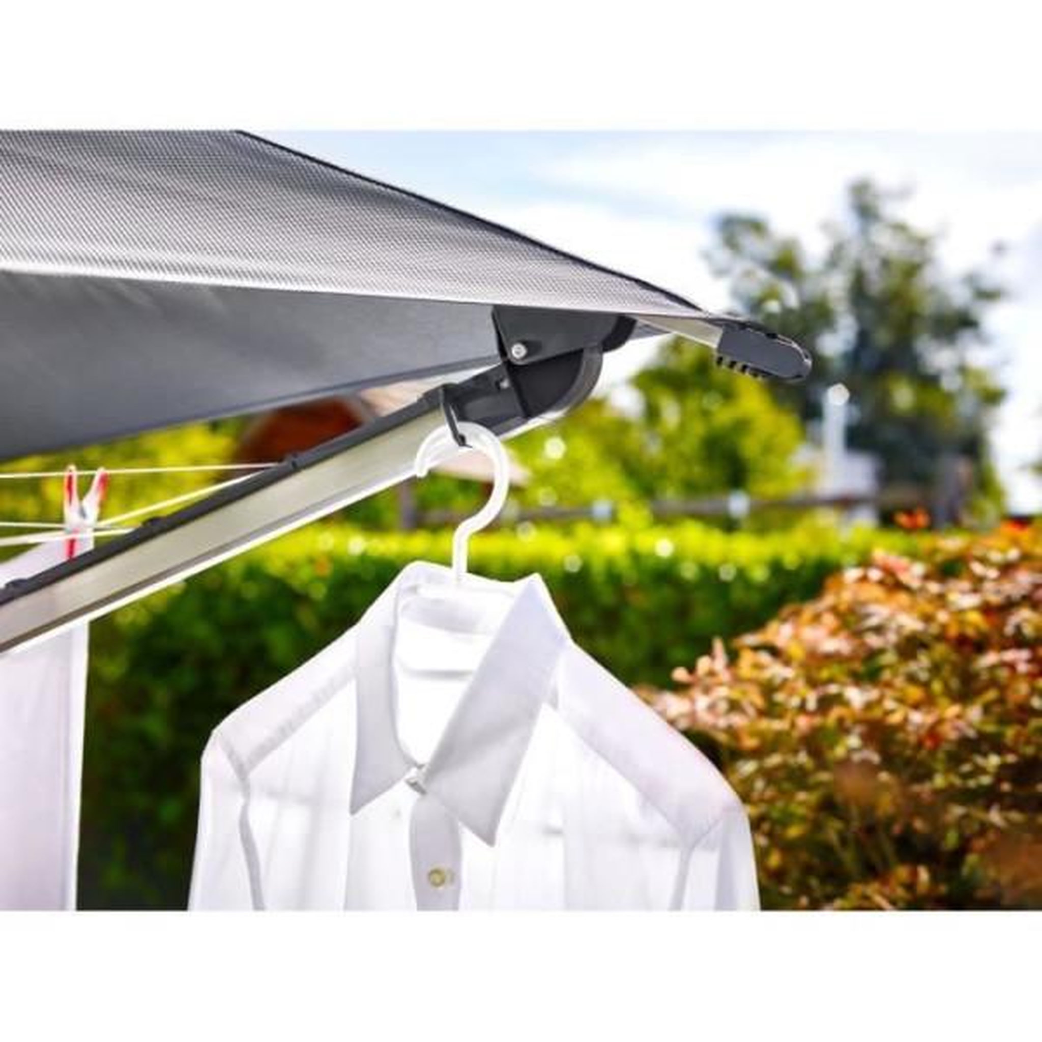 Voir la diapositive 4 : Leifheit Sèche-linge - Séchoir parapluie Leifheit LinoProtect 400 82100, étendoir a linge parapluie avec toit étanche et douille, 40m d'étendage, g