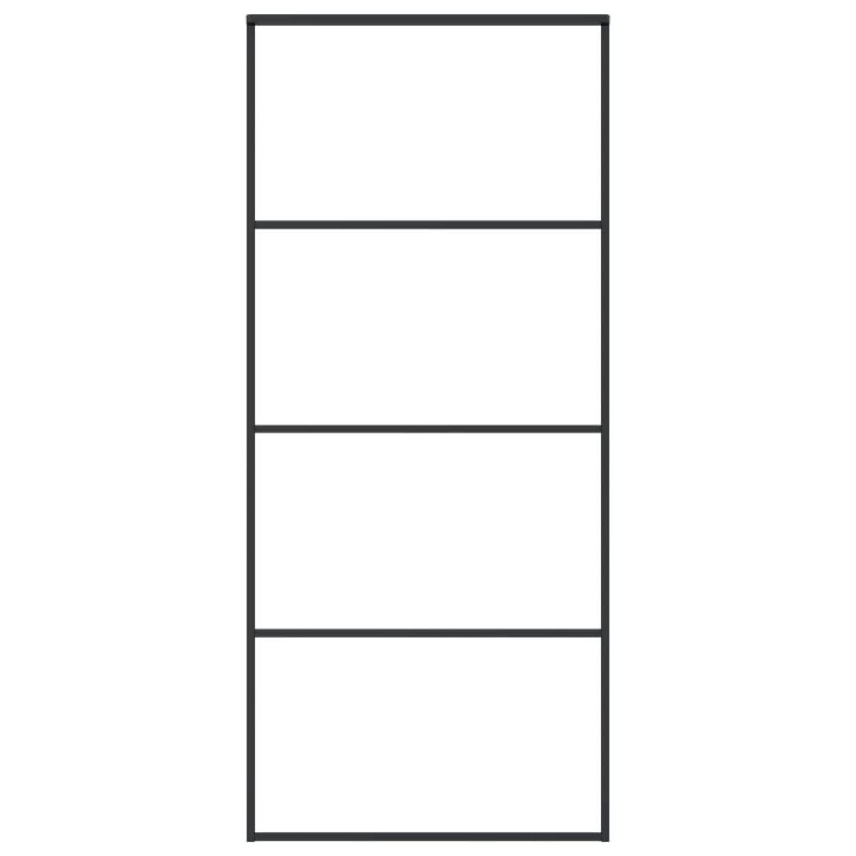 VIDAXL Porte coulissante Verre ESG depoli et aluminium 90x205 cm Noir