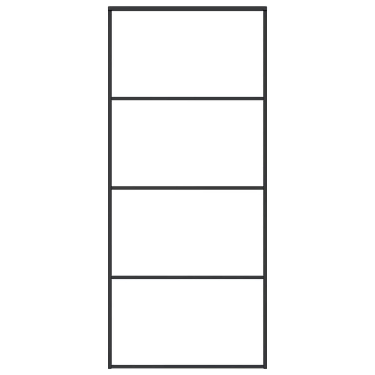 VIDAXL Porte coulissante Verre ESG depoli et aluminium 90x205 cm Noir