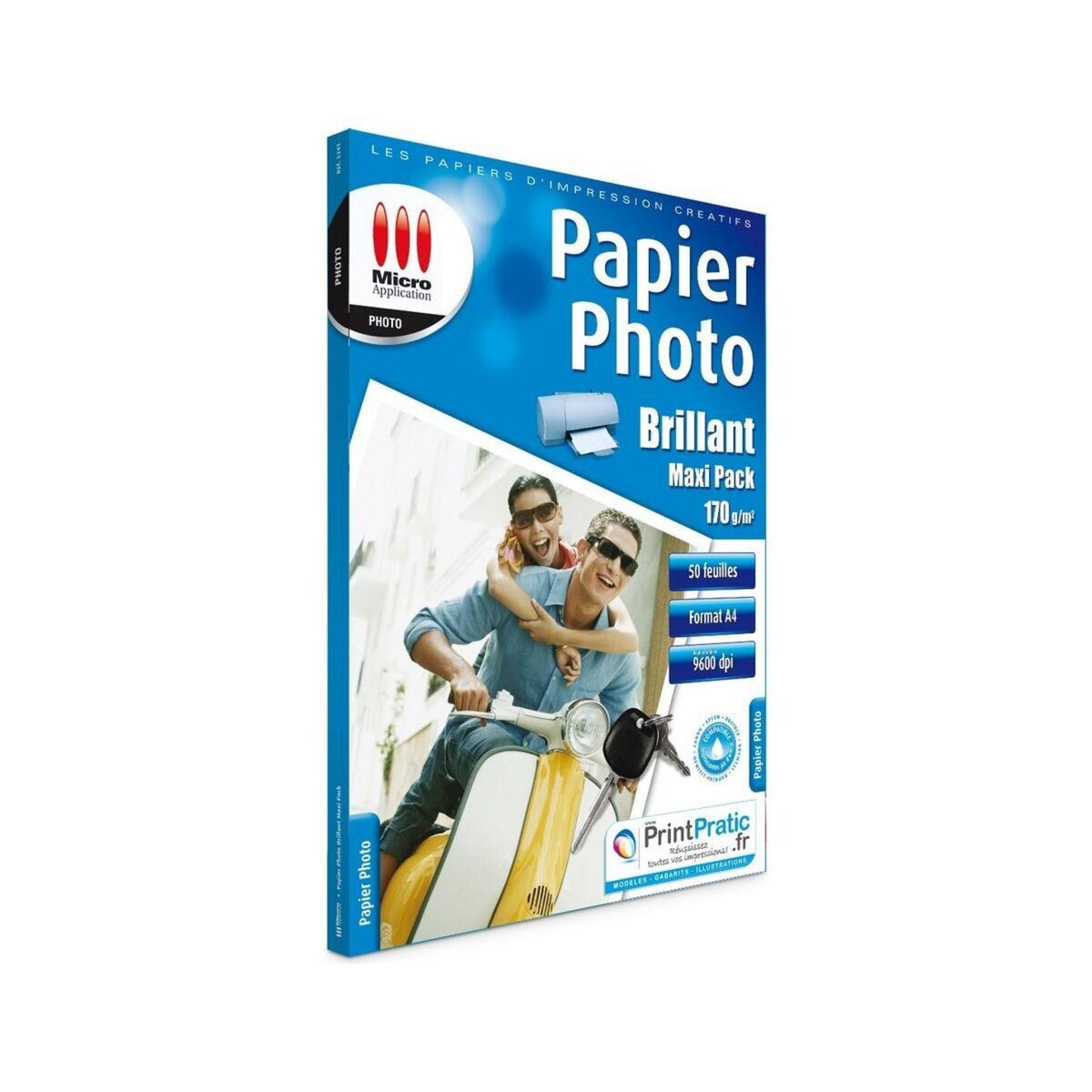 Micro Application Papier photo Photo Maxi Pack A4 Brillant 170g/m2 50f