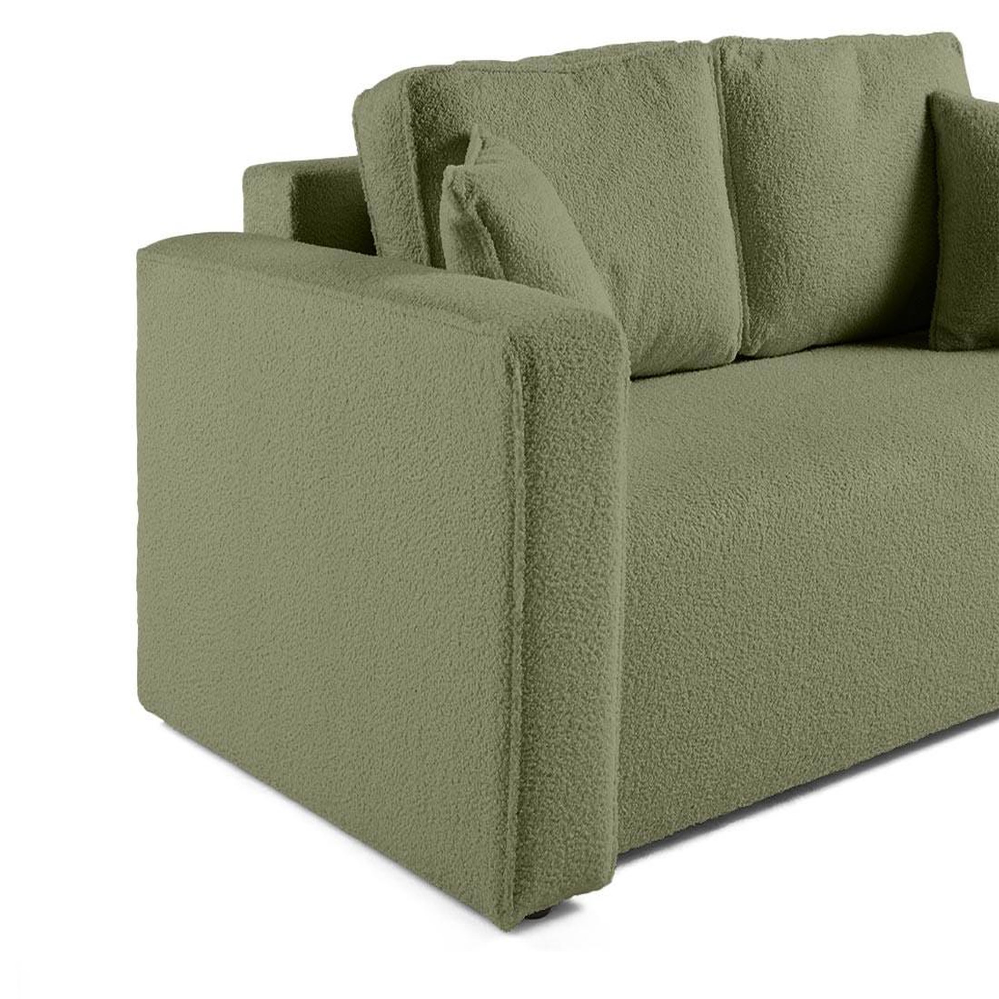 Voir la diapositive 6 : BEST MOBILIER Topaze - canapé droit 2 places - en tissu bouclette