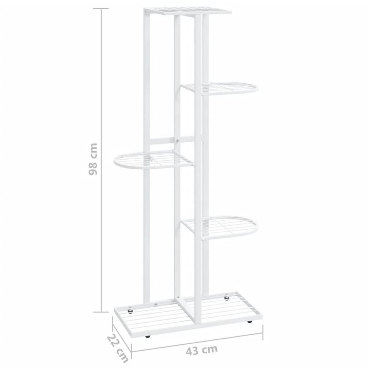 VIDAXL Support pour plantes 5 niveaux 43x22x98 cm Blanc Metal