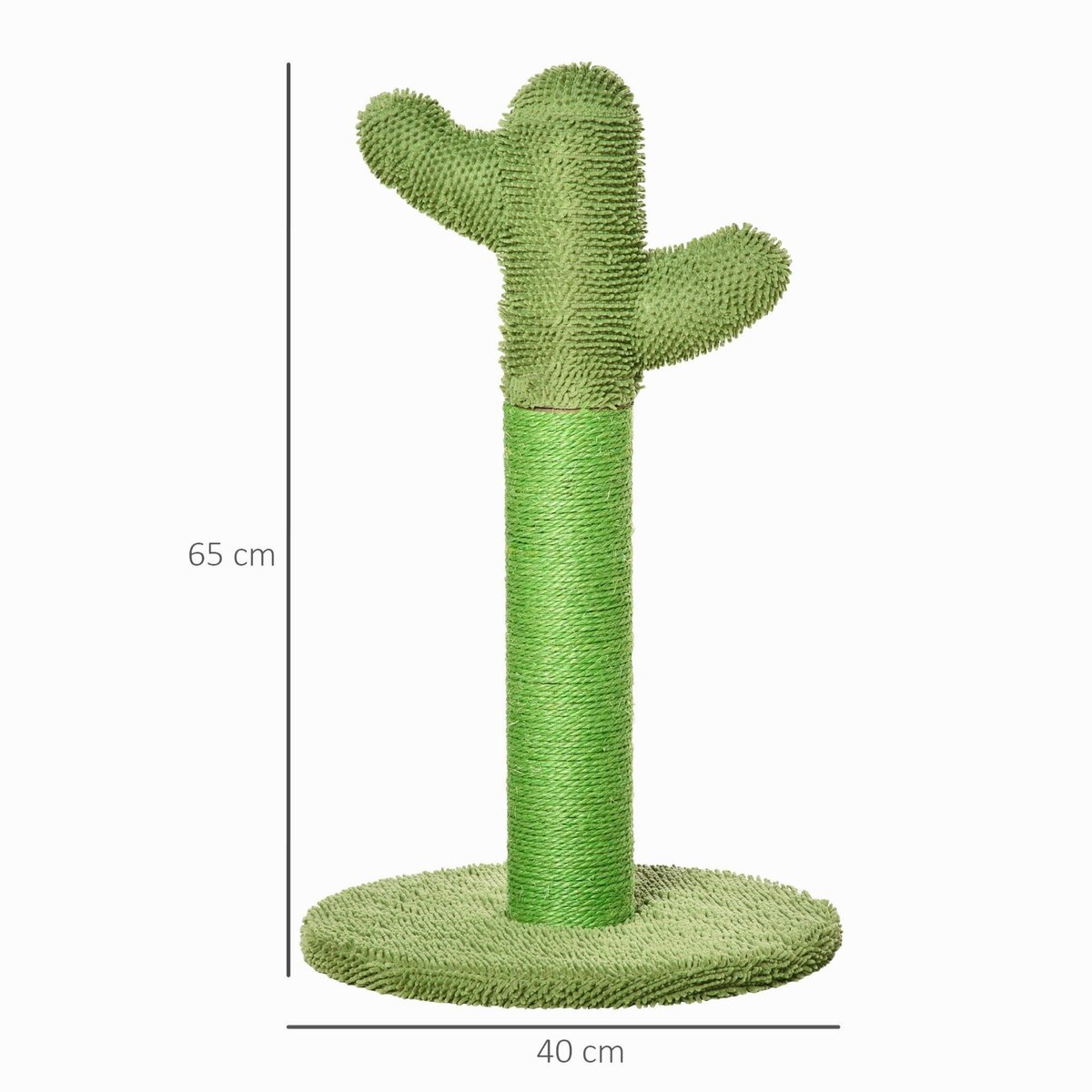 PAWHUT Griffoir chat design cactus H.65 cm sisal polyester vert