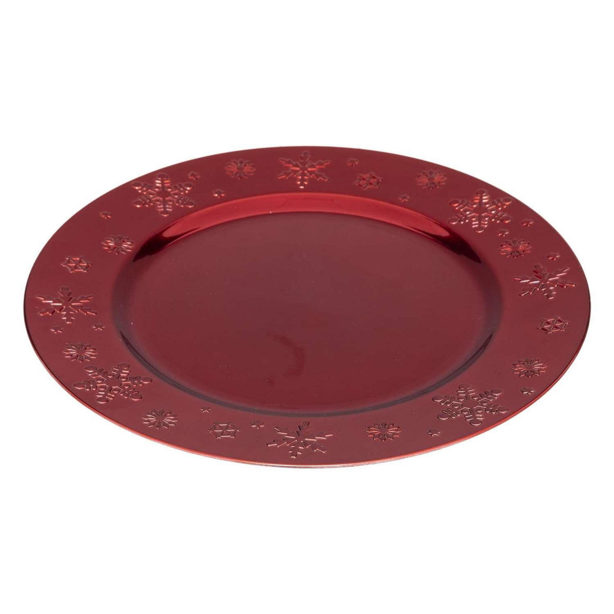 ATMOSPHERA Lot de 12 dessous d'assiette Flocon Diam 33 cm - Rouge