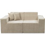 Habitat et Jardin Canapé droit modulable en tissu texturé  Lusso  - 3 places - Beige