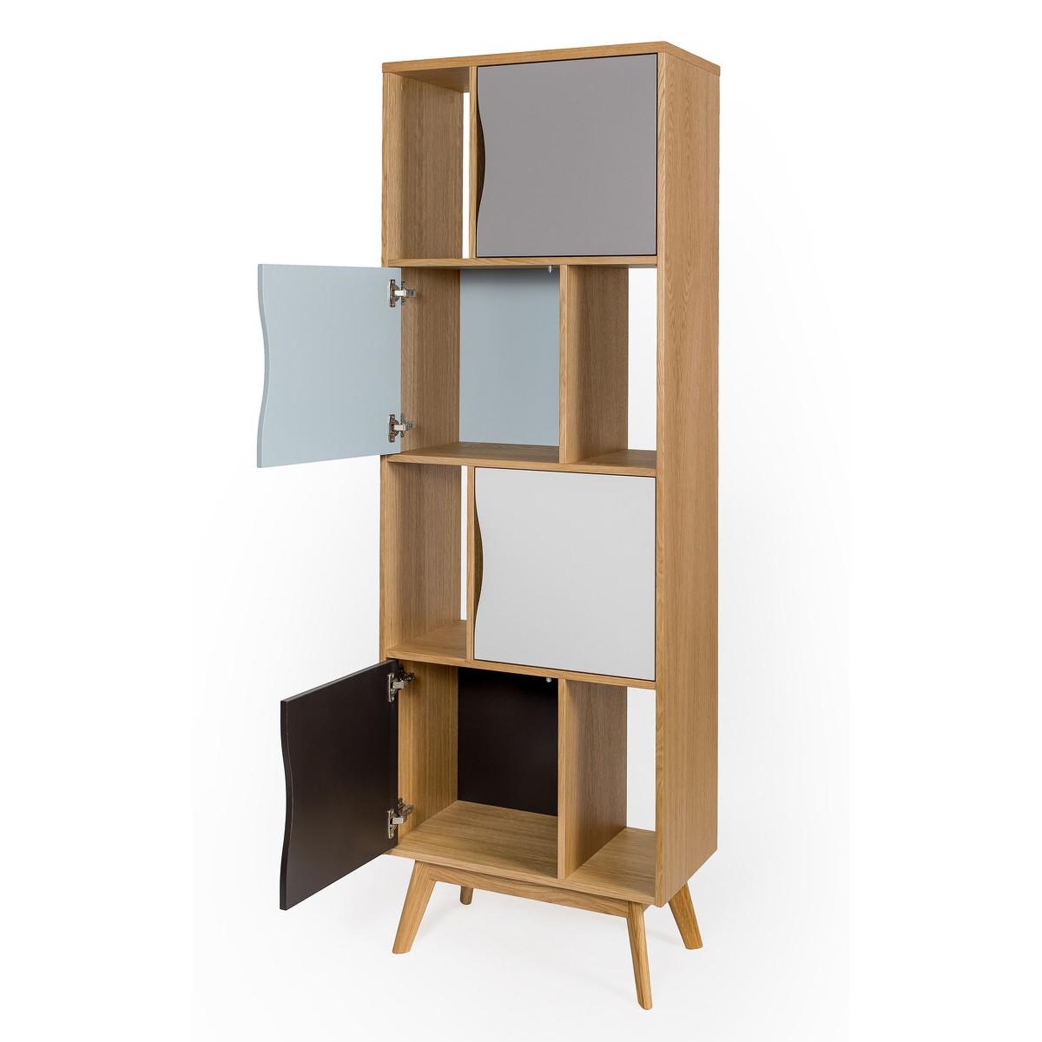 Voir la diapositive 4 : Paris Prix Bibliothèque Design  Avon  191cm Chêne & Bleu