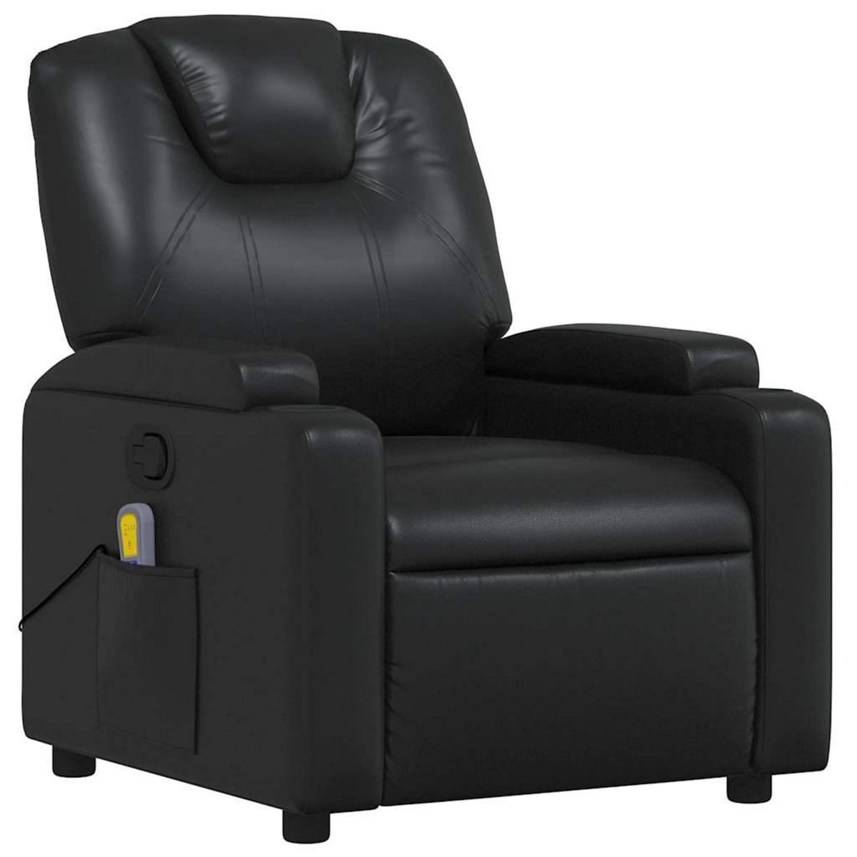 VIDAXL Fauteuil de massage inclinable Noir Similicuir