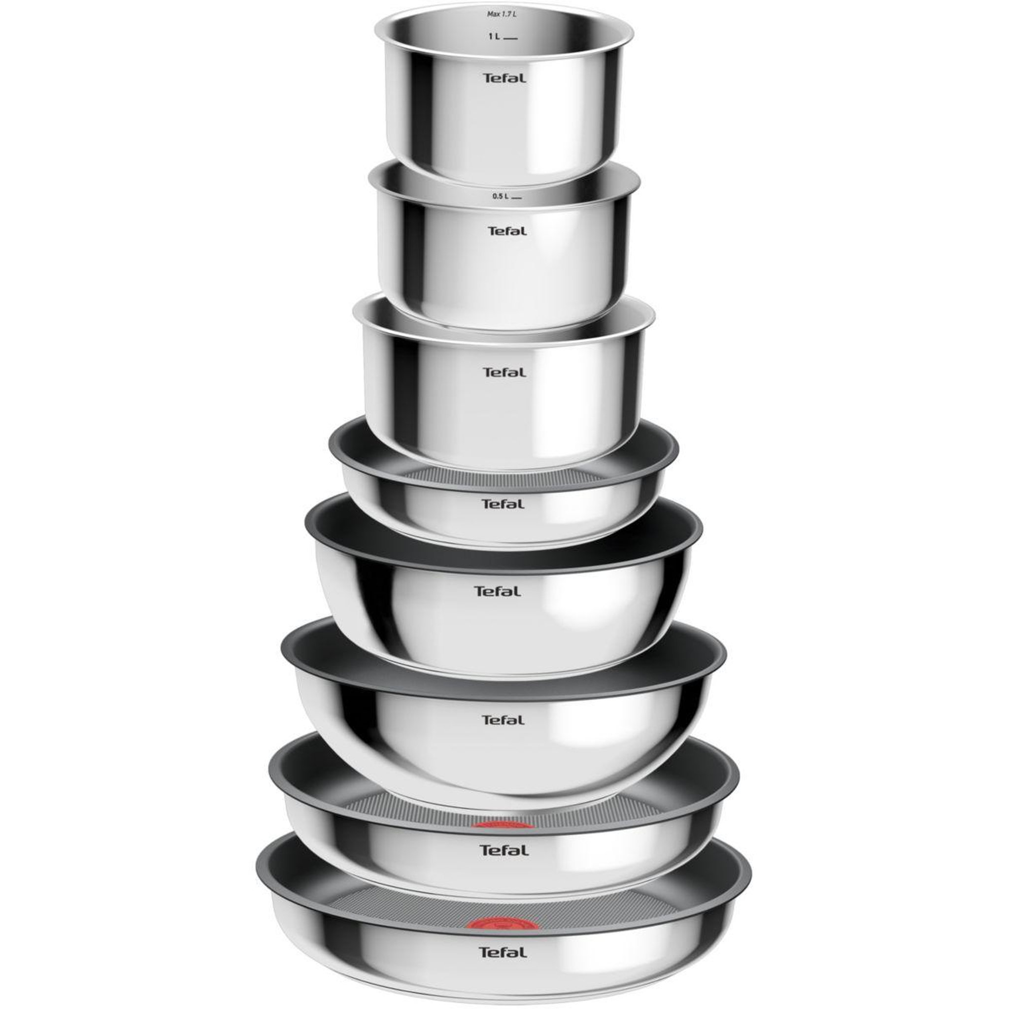 Voir la diapositive 2 : TEFAL Batterie de cuisine Cook Eat 17pcs Ingenio Inox