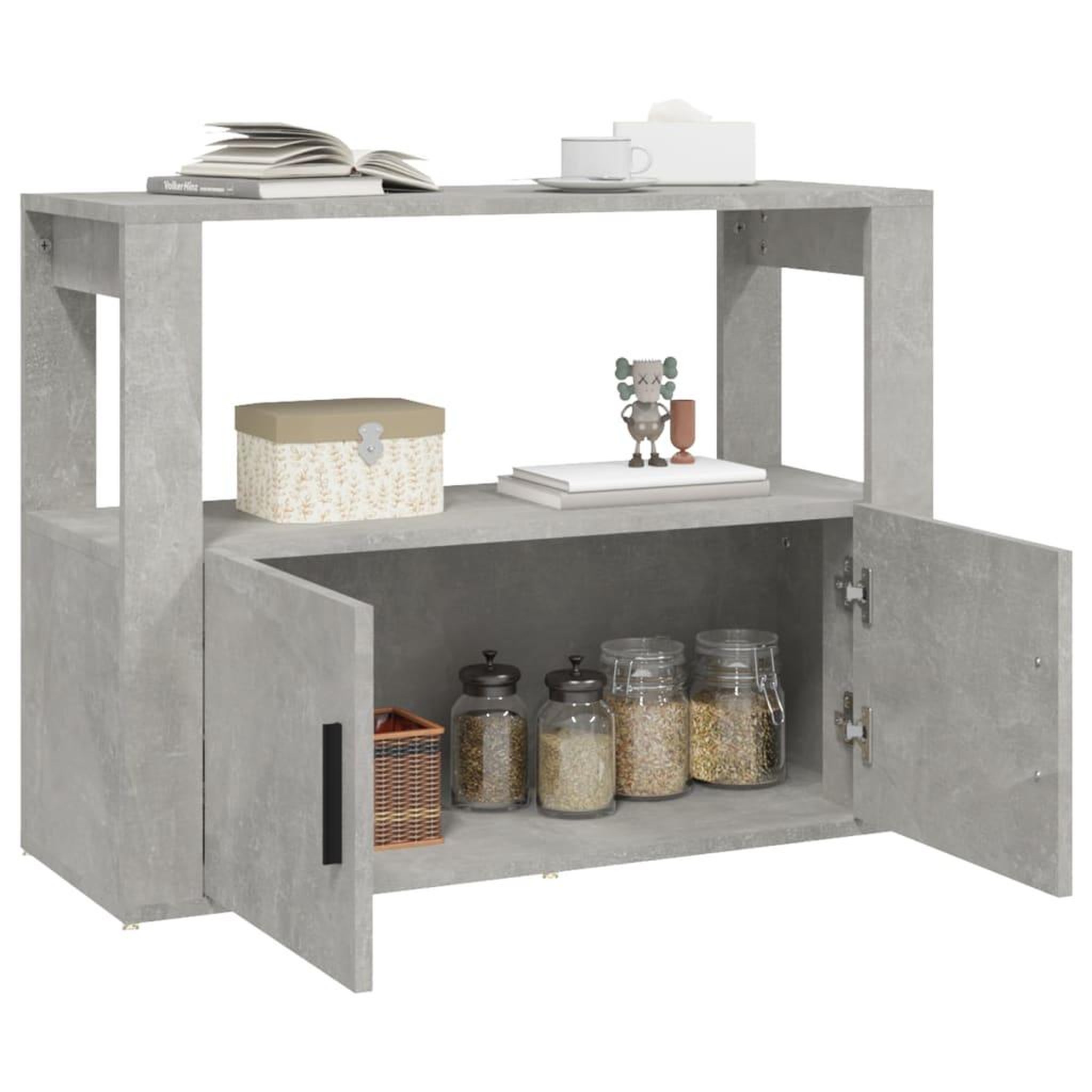 Voir la diapositive 5 : VIDAXL Buffet Gris beton 80x30x60 cm Bois d'ingenierie