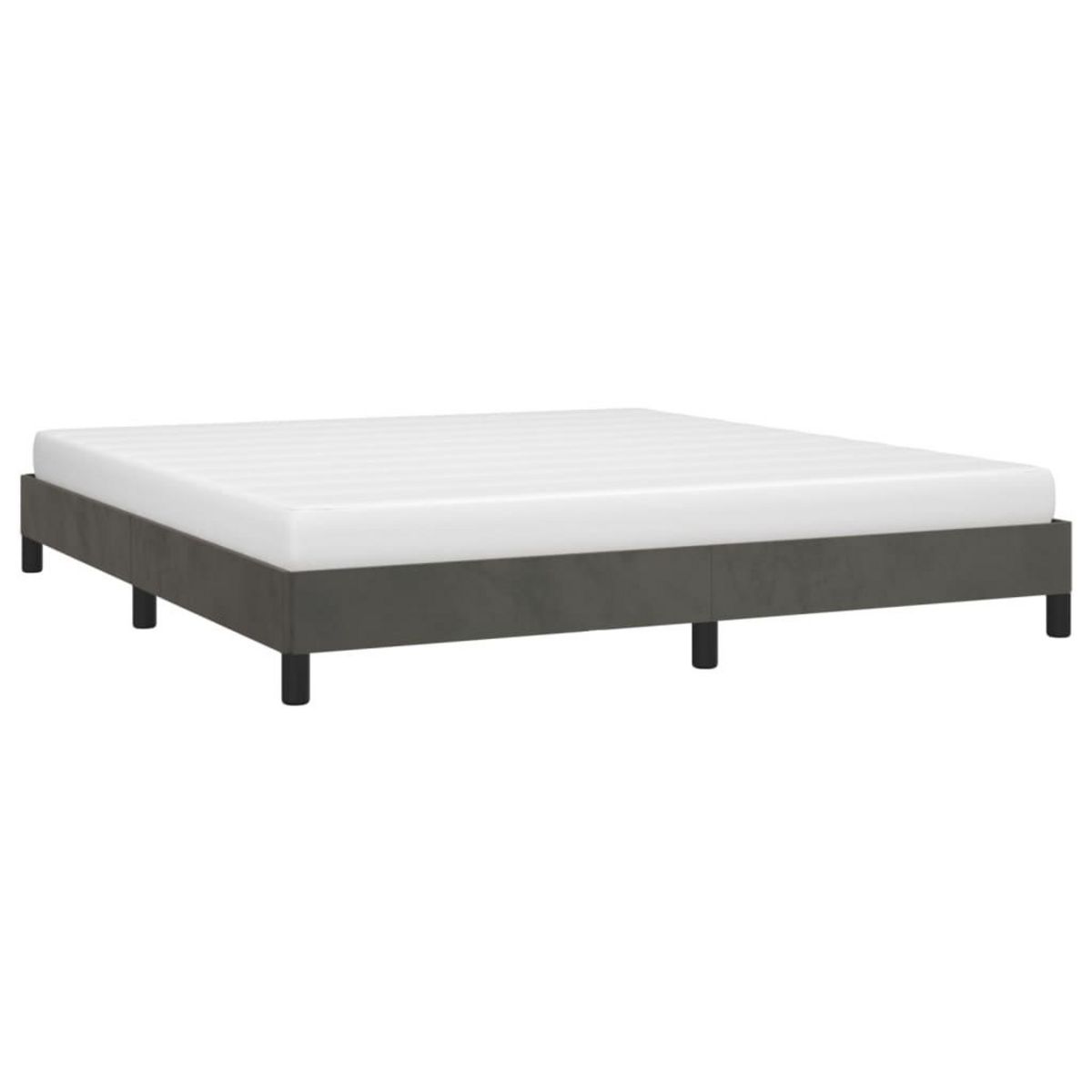 VIDAXL Cadre de lit sans matelas gris fonce 160x200 cm velours