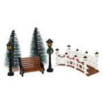FEERIC LIGHT & CHRISTMAS Lot de 6 Accessoires Village de Noël  Déco  22cm Multicolore