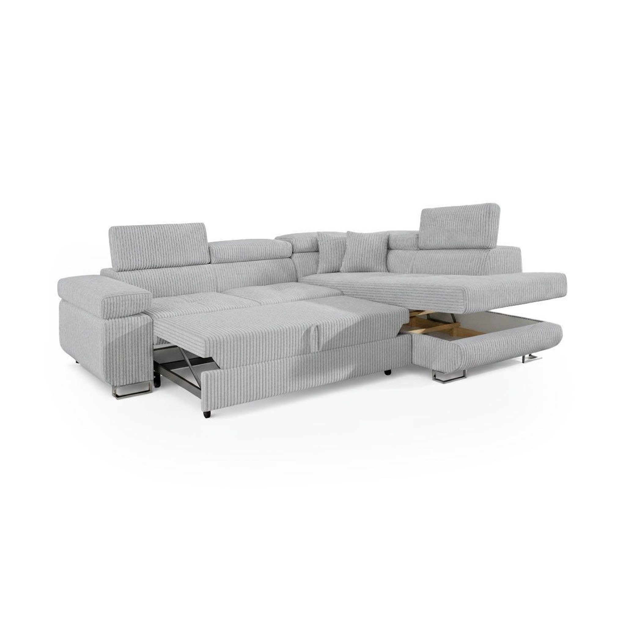 Voir la diapositive 3 : Paris Prix Canapé d'angle droit convertible  tony  275cm gris
