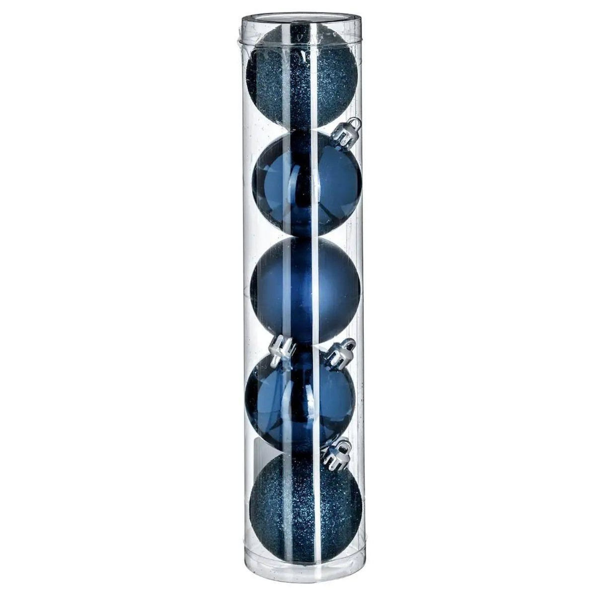 ATMOSPHERA Lot de 5 Boules de Noël  Colorama  5cm Bleu Nuit