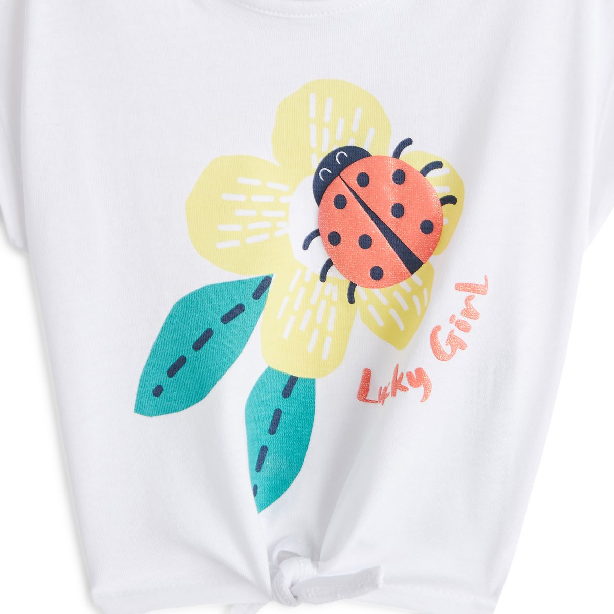 INEXTENSO T-shirt manches courtes noué coccinelle bébé fille