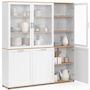 Voir la diapositive 4 : ID MARKET Buffet vaisselier 160 cm VITO meuble de cuisine 6 portes blanc et bois