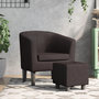 Voir la diapositive 1 : VIDAXL Fauteuil avec repose-pied marron similicuir