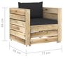 Voir la diapositive 6 : VIDAXL Salon de jardin 2 pcs avec coussins Bois impregne de vert