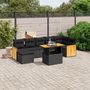 Voir la diapositive 1 : VIDAXL Salon de jardin 8 pcs avec coussins noir resine tressee