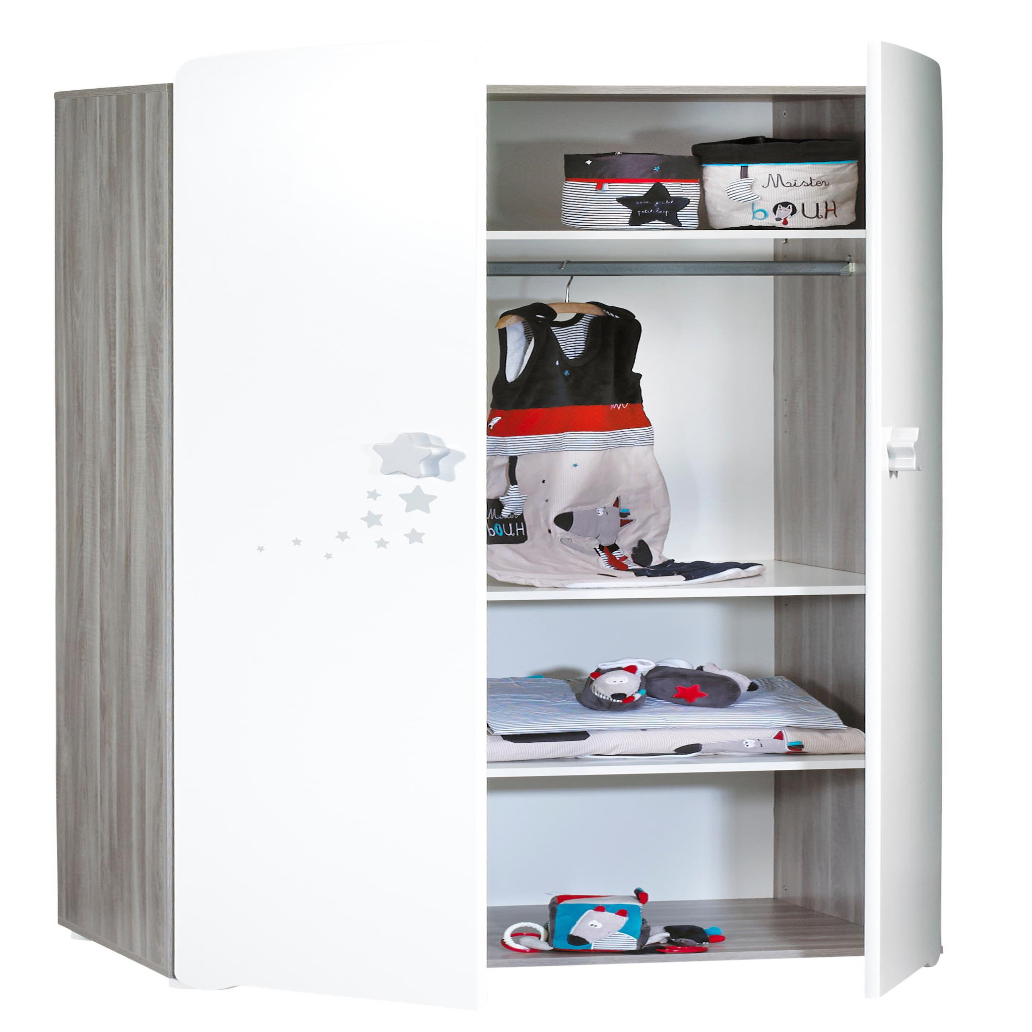 Voir la diapositive 3 : BABY PRICE Armoire chambre bébé 2 portes NEW NAO