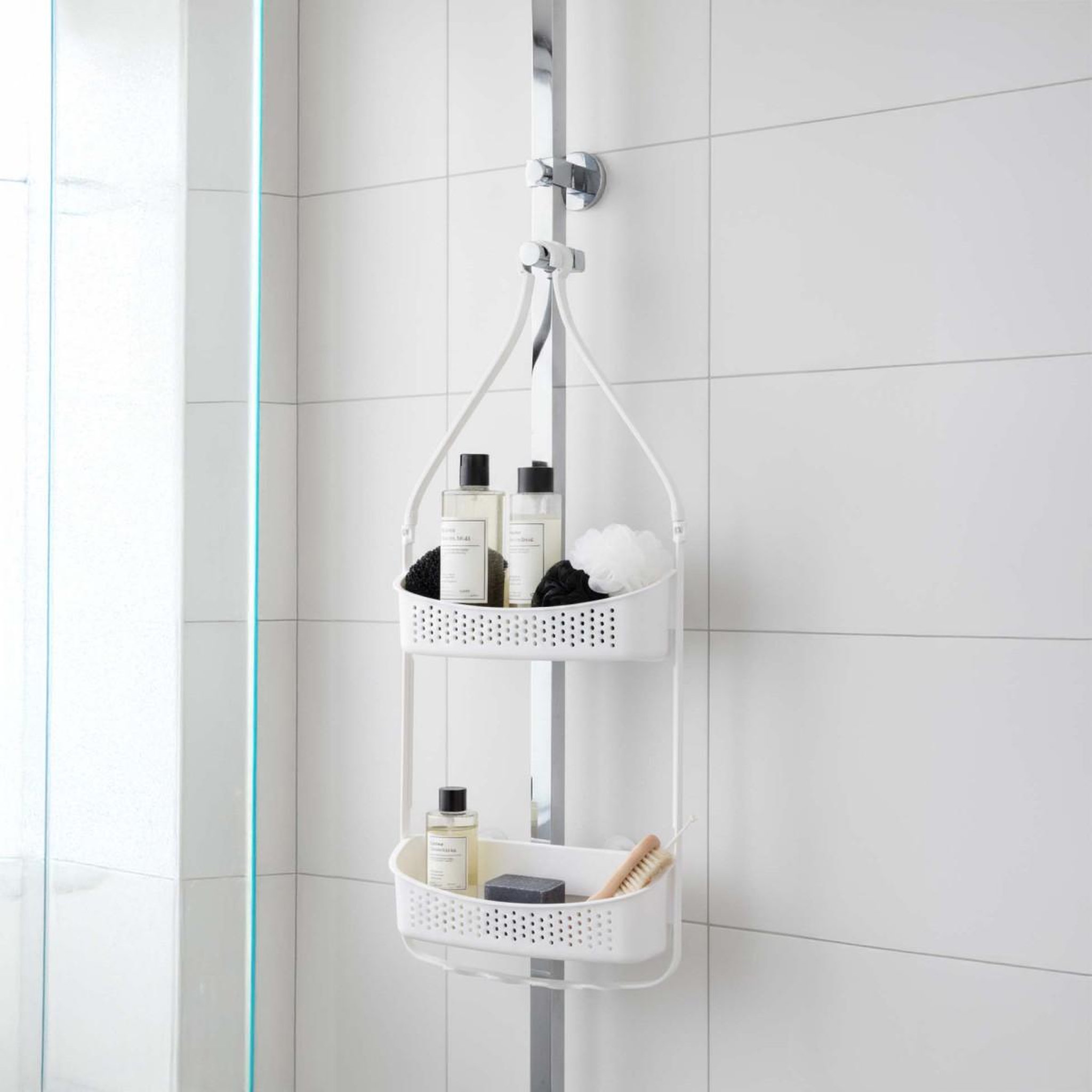 Voir la diapositive 6 : Douceur d'Intérieur Serviteur de douche 2 paniers  vesper  69cm blanc