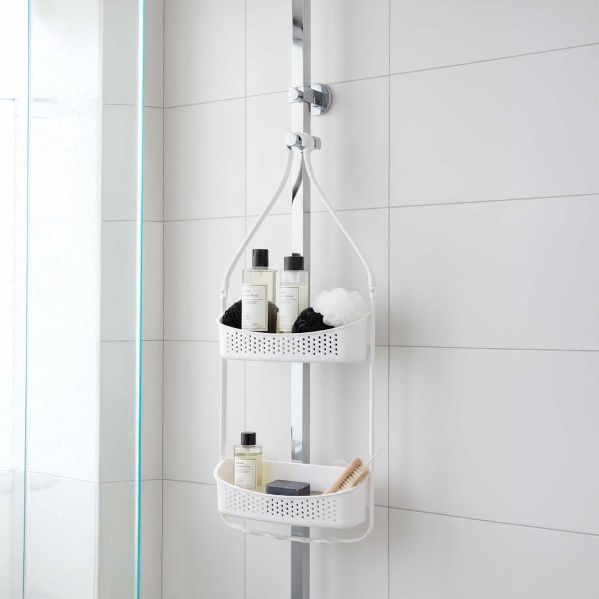 Paris Prix Serviteur de Douche 2 Paniers  Vesper  69cm Blanc