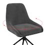 Voir la diapositive 6 : ID MARKET Lot de 4 chaises pivotantes THALYA en velours gris foncé avec accoudoirs