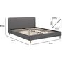 Voir la diapositive 3 : Habitat et Jardin Lit double en tissu  Louise  - 140 x 190 cm - Gris