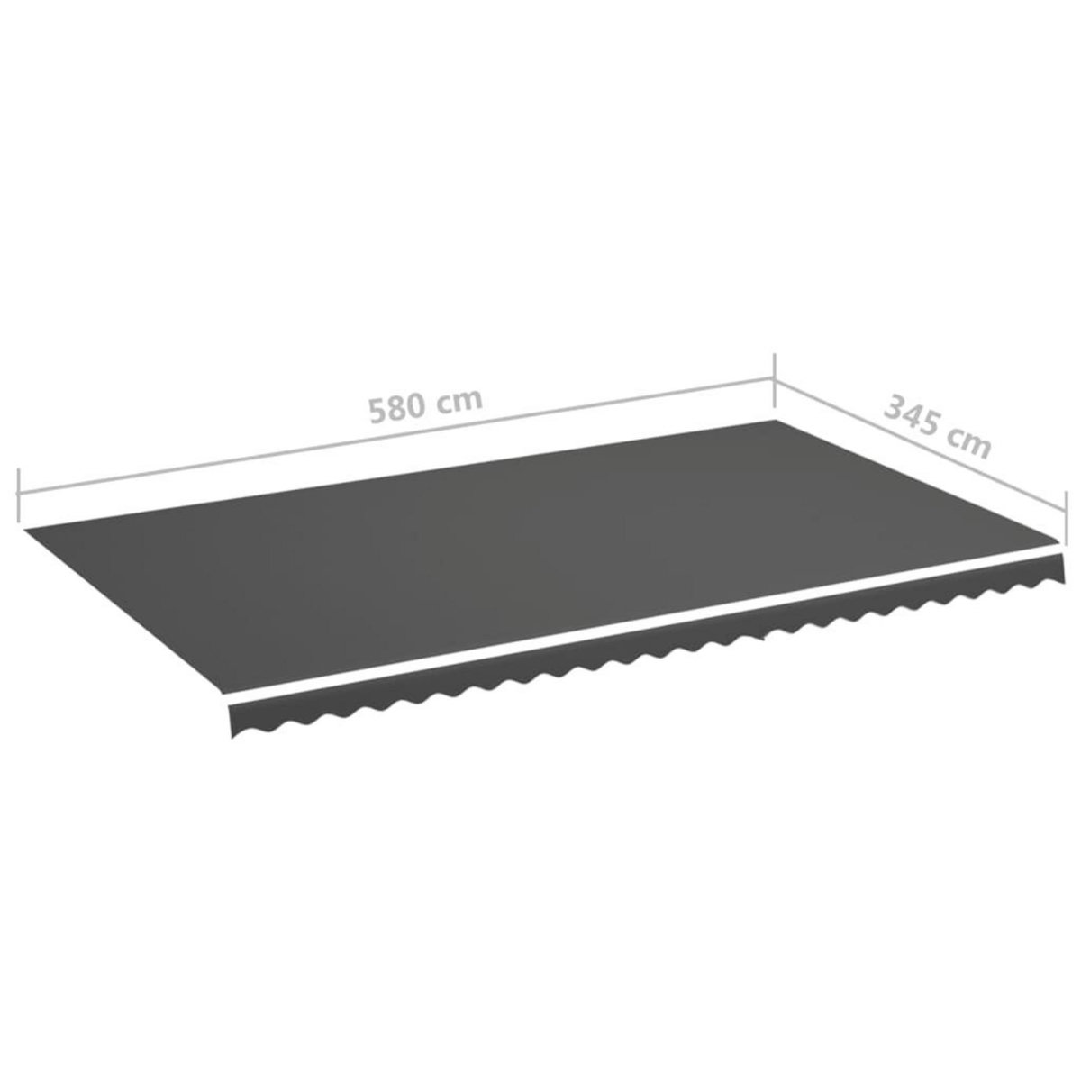 VIDAXL Tissu de remplacement pour auvent Anthracite 6x3,5 m
