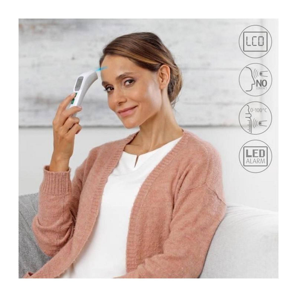 Medisana Thermometre - MEDISANA - TM 760 - Sans contact - Mesure précise viseur LED - Signal sonore - Mémoires - Dispositif medical cer