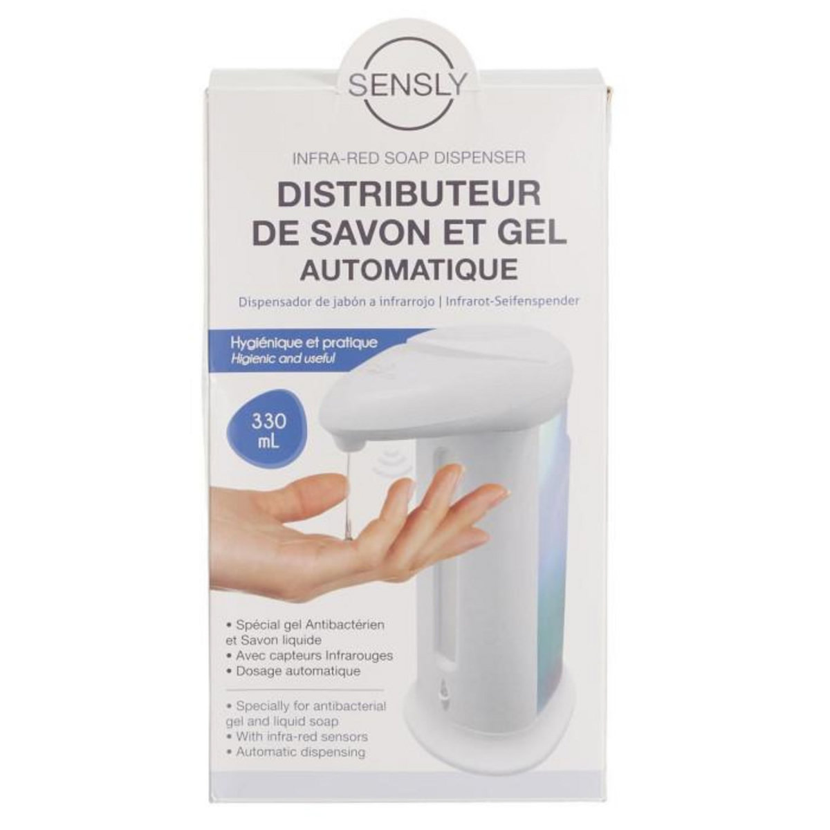 Paris Prix Distributeur de Savon  Gel Automatique  330ml Blanc