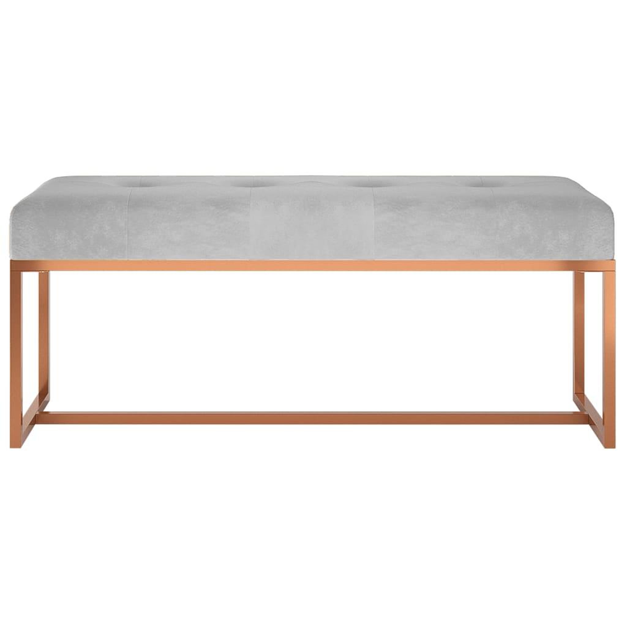 Voir la diapositive 3 : VIDAXL Banc Gris 110x36x45 cm Velours