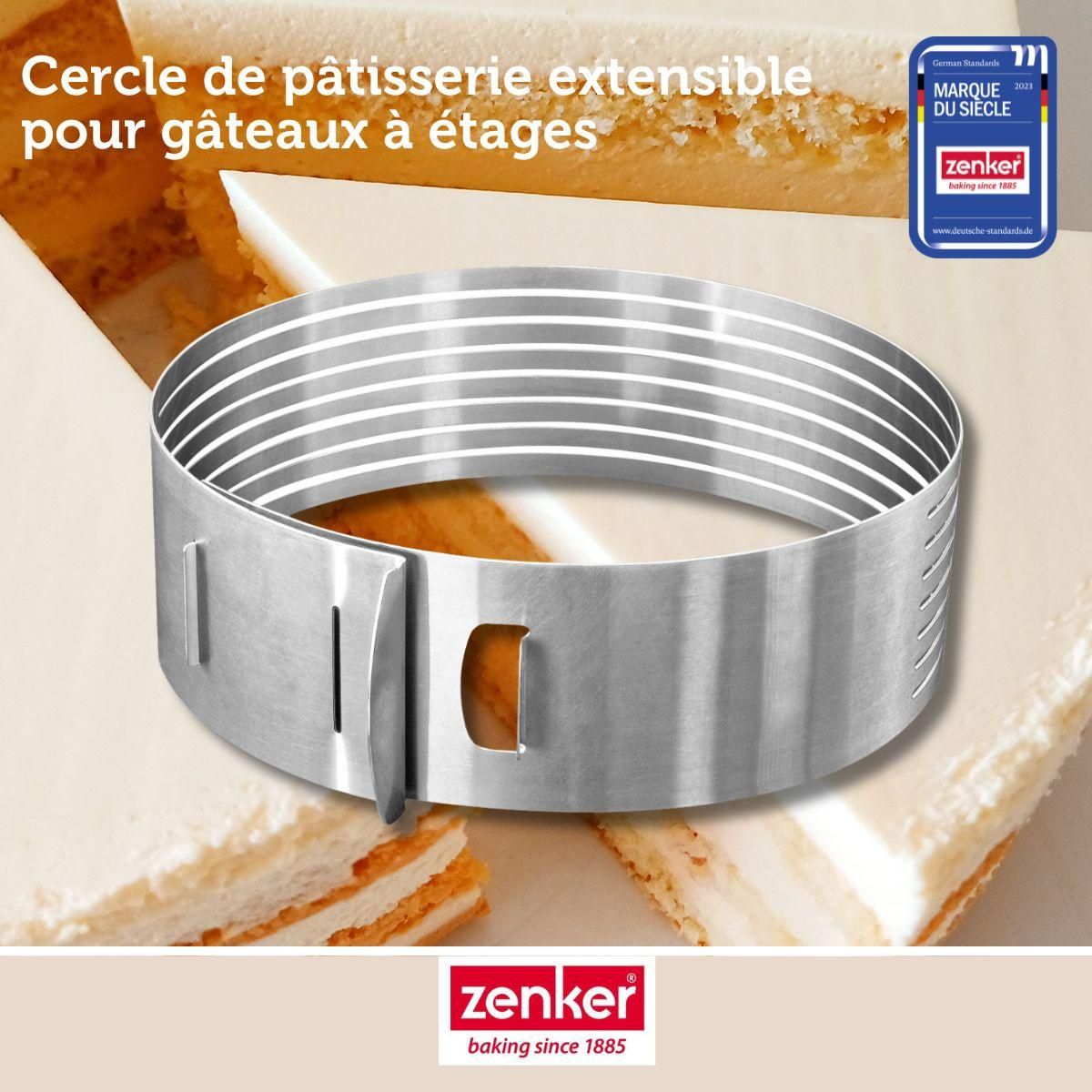 ZENKER Ensemble de 2 Cercles à pâtisserie pour trancher les gâteaux en étages 26 à 28 cm Zenker Smart Pastry