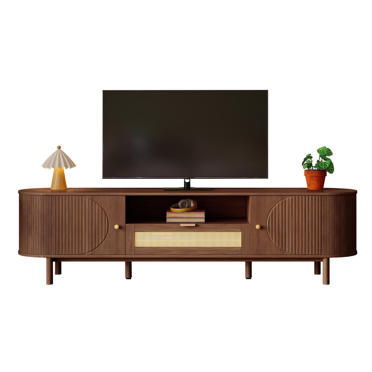 MERAX Meuble tv naturel 175 cm mdf