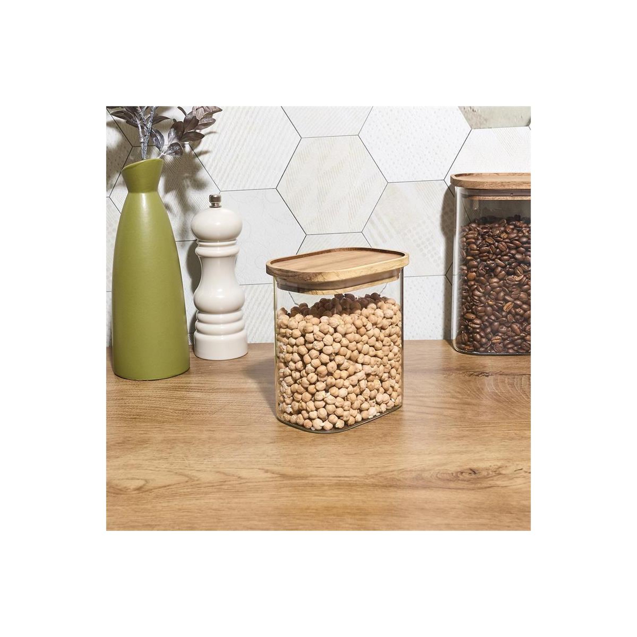 Voir la diapositive 4 : The Home Deco Factory Bocal de conservation  heritage  90cl transparent & marron